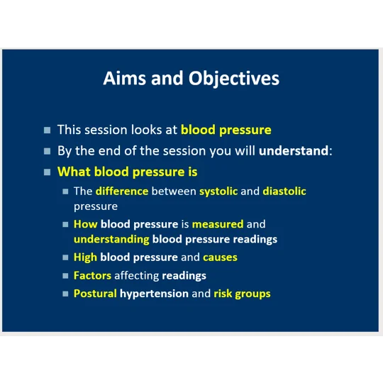 Blood Pressure & Pulse Awareness Training Resources