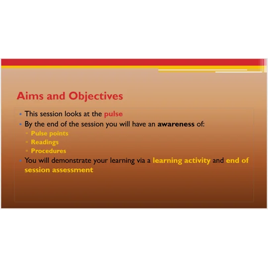 Blood Pressure & Pulse Awareness Training Resources
