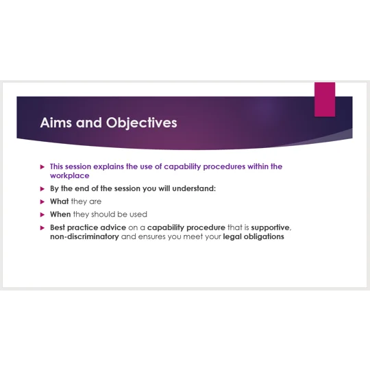Capability Procedures Training Resources