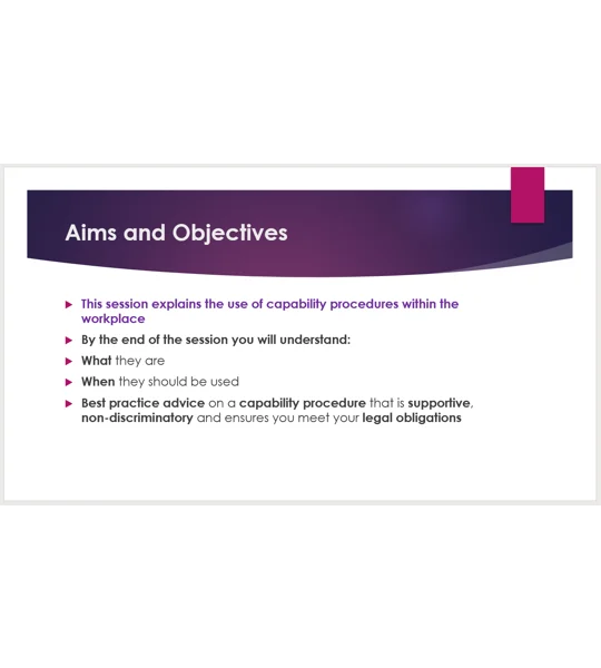 Capability Procedures Training Resources