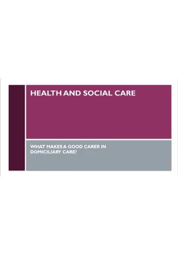 Carer Qualities Domiciliary Care Training Resources