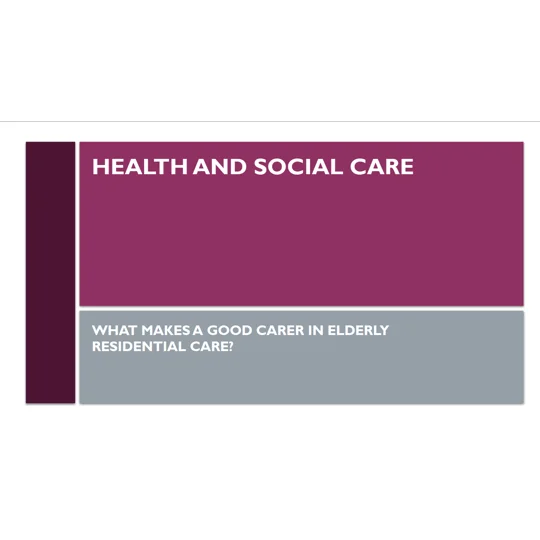 Carer Qualities Residential Care Training Resources