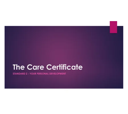 Care Certificate Standard 2 - Your Personal Development Training Resources