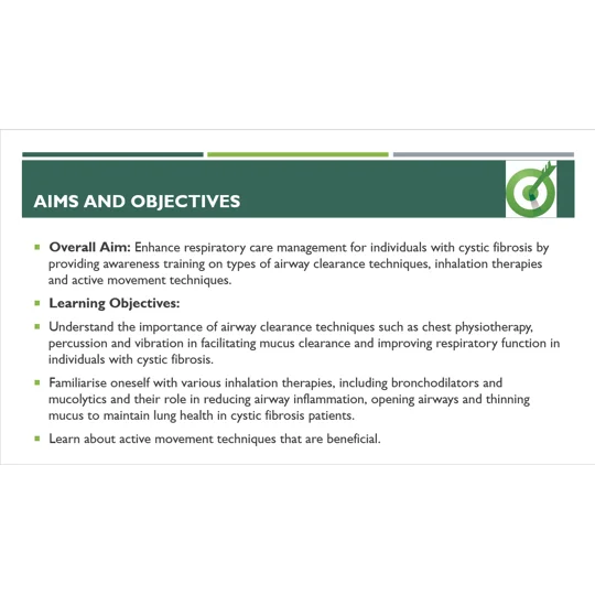 Cystic Fibrosis Respiratory Care Awareness Training Resources