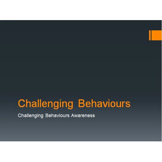 Challenging Behaviours Awareness Training Resources