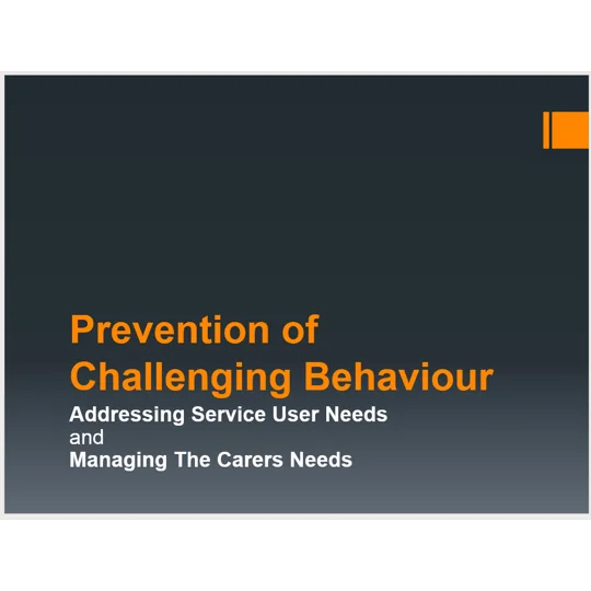 Challenging Behaviours Awareness Training Resources