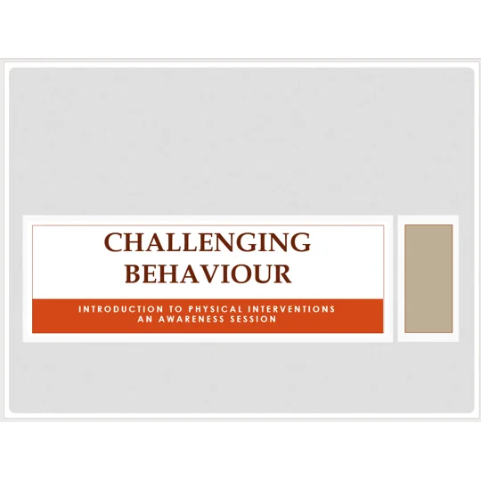 Challenging Behaviours Awareness Training Resources