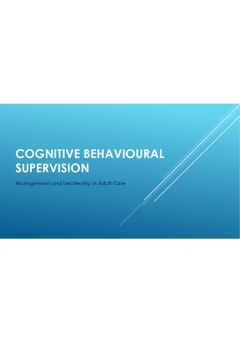 Supervision Cognitive Behavioural Training Resources