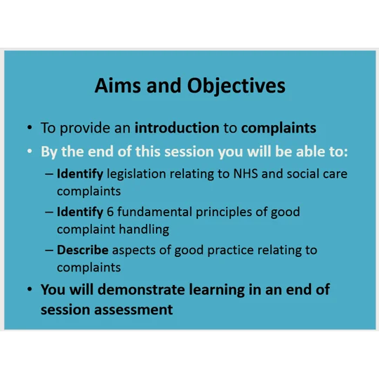 Complaints Awareness Management and Procedures Training Resources