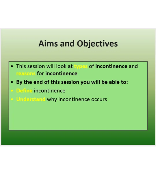 Continence Awareness Training Resources
