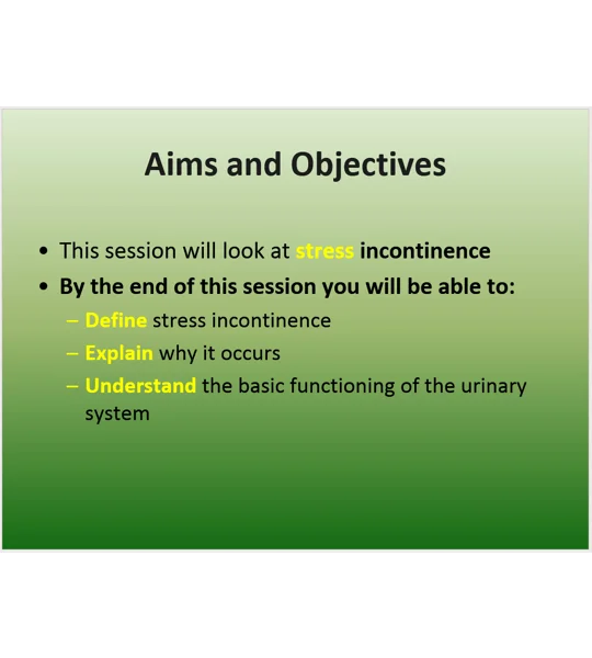 Continence Awareness Training Resources