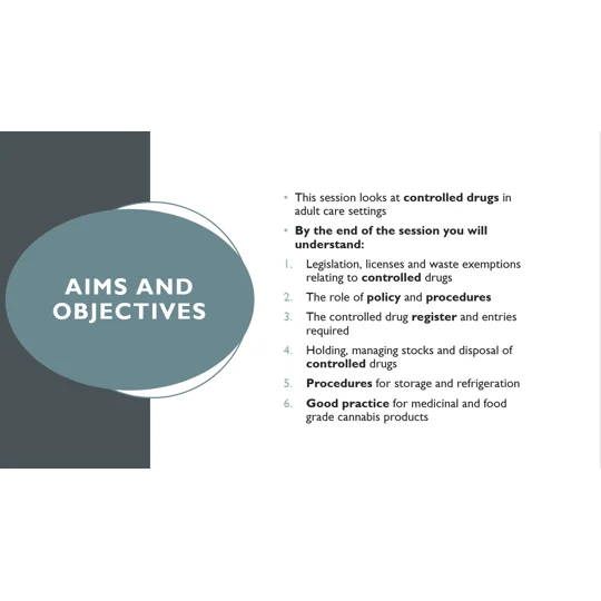 Controlled Drugs in Care Homes Training Resources