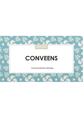 Conveens -  Selection and Sizing Training Resources