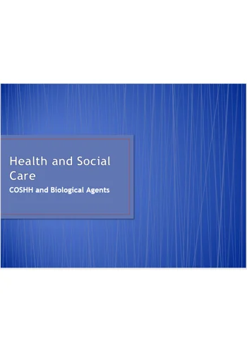 COSHH Biological Agents Training Resources
