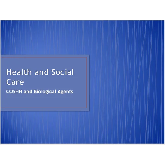 COSHH Biological Agents Training Resources
