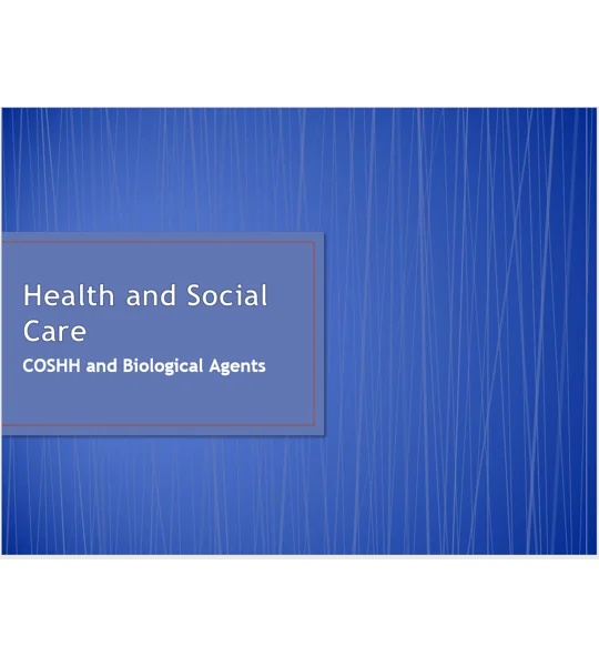 COSHH Biological Agents Training Resources
