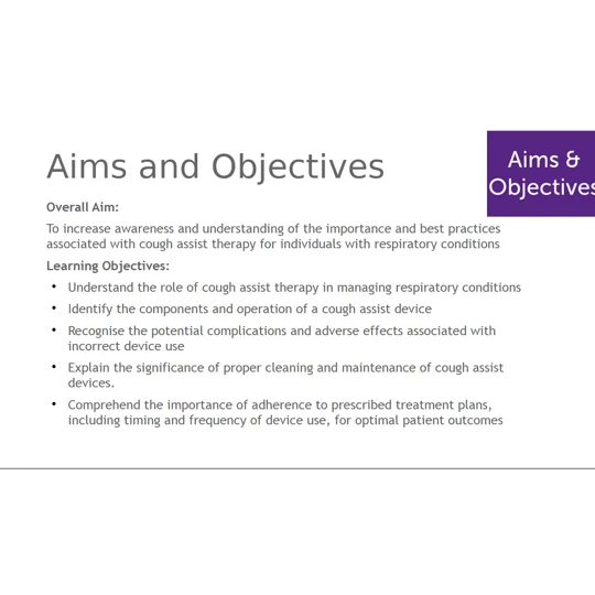 Cough Assist Awareness Training Resources