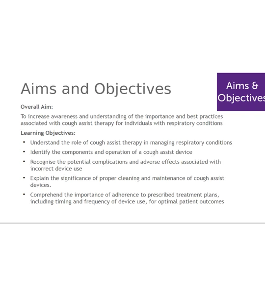Cough Assist Awareness Training Resources