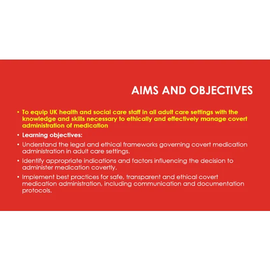Covert Medication Administration Training Resources