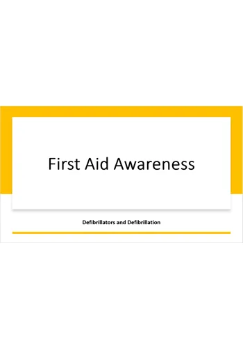 Defibrillator Awareness Training Resources