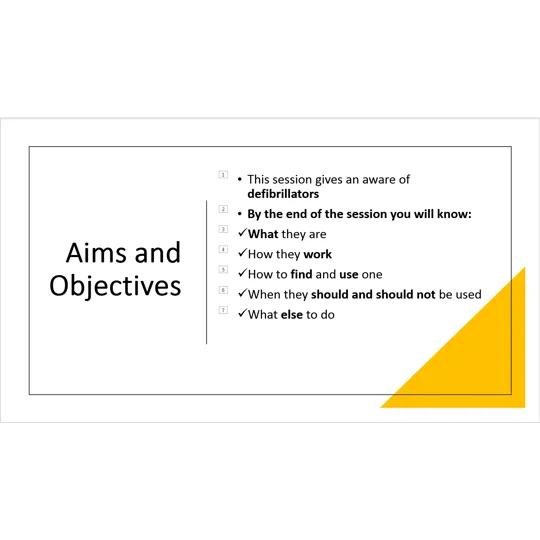 Defibrillator Awareness Training Resources