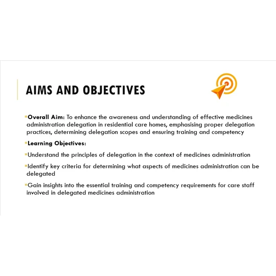 Delegating Medicines Administration Training Resources