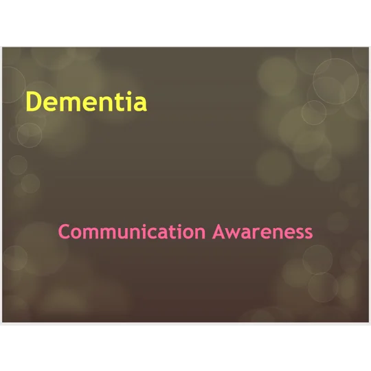 Dementia Awareness Training Resources