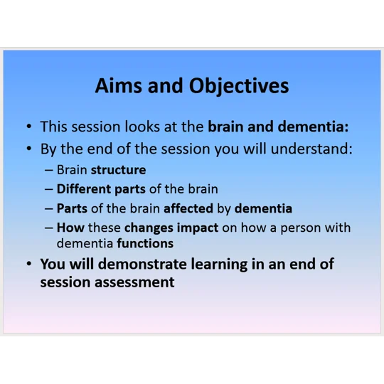 Dementia Behaviour Changes Training Resources
