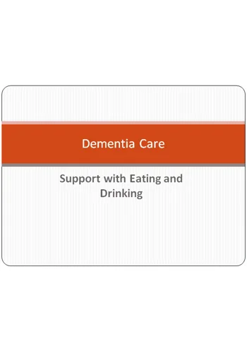 Dementia and Nutrition Support Training Resources