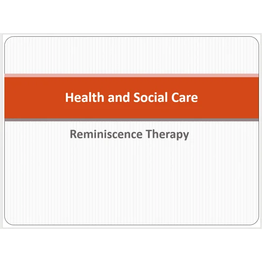 Dementia Reminiscence Activities Training Resources