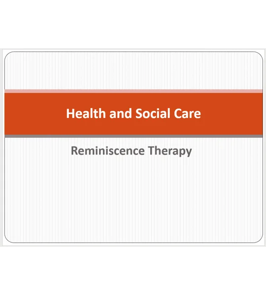 Dementia Reminiscence Activities Training Resources
