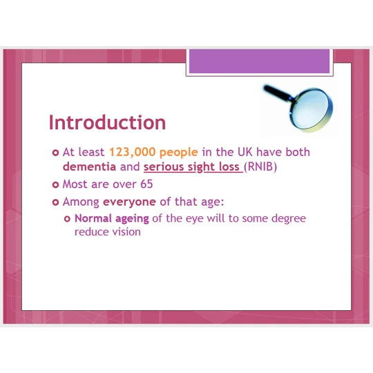 Dementia Sensory Impairment Training Resources