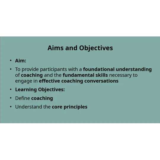 Developing Coaching Skills Training Resources