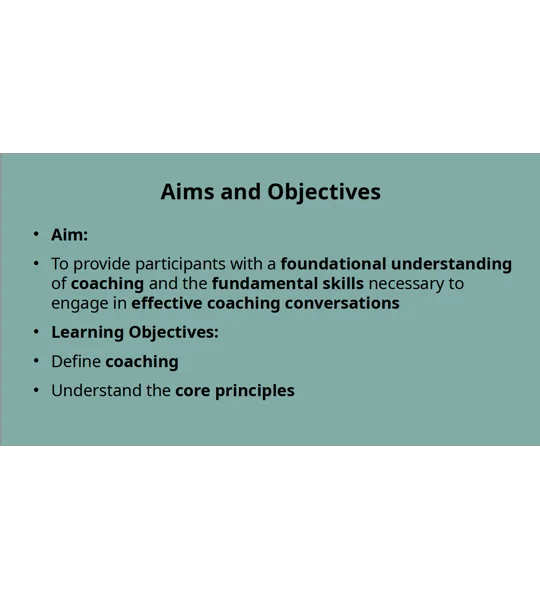 Developing Coaching Skills Training Resources