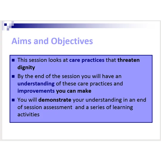 Dignity Awareness Training Resources