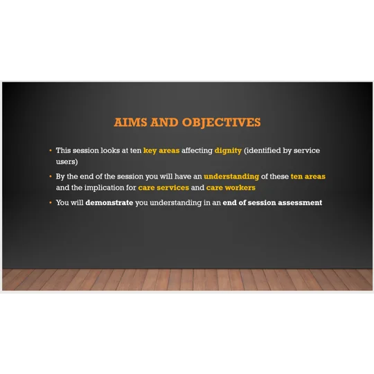 Dignity Awareness Training Resources