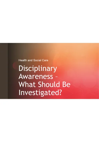 Disciplinaries Awareness Training Resources