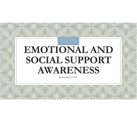 Domiciliary Care Emotional and Social Support Training Resources