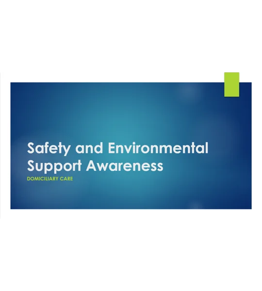 Safety and Environmental Support Domiciliary Care Training Resources