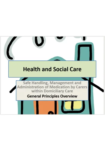 Medication Domiciliary Care Training Resources
