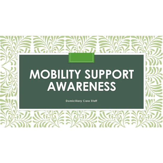 Mobility Support Awareness Domiciliary Care Training Resources