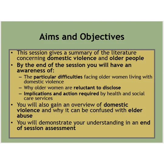 Domestic Violence Awareness Training Resources