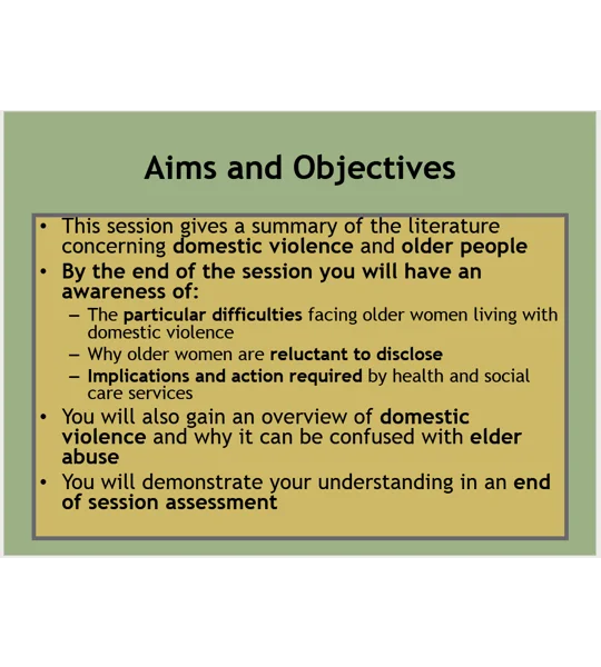 Domestic Violence Awareness Training Resources