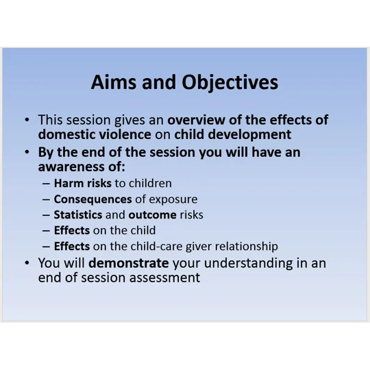 Domestic Violence Awareness Training Resources