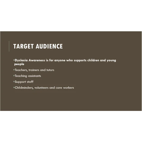 Dyslexia Awareness Training Resources