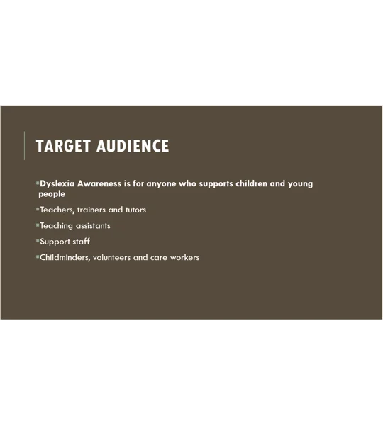 Dyslexia Awareness Training Resources