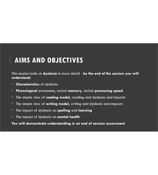 Dyslexia Awareness Training Resources