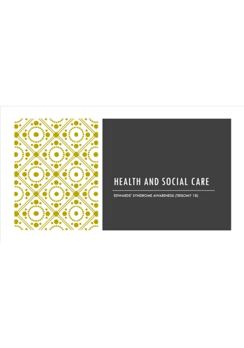 Edwards' Syndrome Awareness Training Resources