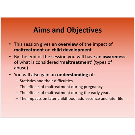 Effects of Abuse on Child Development Training Resources