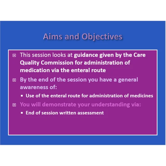 Enteral Route Feeding and Medication Training Resources